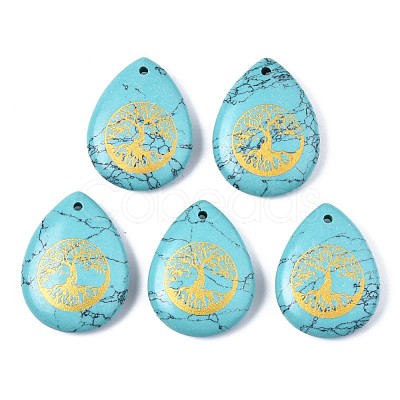 Synthetic Turquoise Pendants G-T122-71H-1