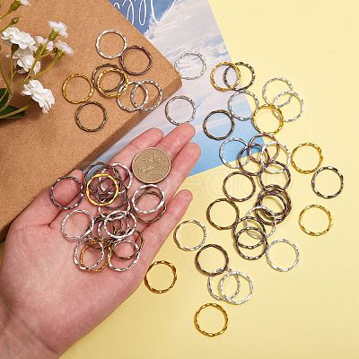 210 Pcs 7 Styles Tibetan Style Alloy Linking Rings FIND-SZ0001-25-1