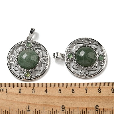 Natural Green Aventurine Pendants G-Q158-03E-1