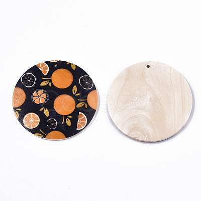 Fruit Seris Printed Wood Pendants WOOD-S045-103B-02-1