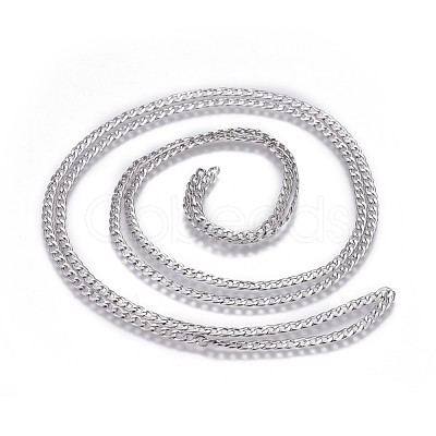 Non-Tarnish 3.28 Feet 304 Stainless Steel Curb Chains X-CHS-G005-B-01P-1