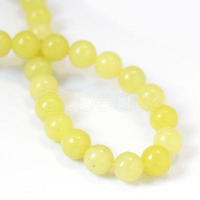 Natural Lemon Jade Round Bead Strands G-E334-6mm-07-1