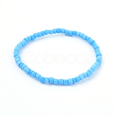 Glass Seed Beads Stretch Bracelets BJEW-JB06291-02-1