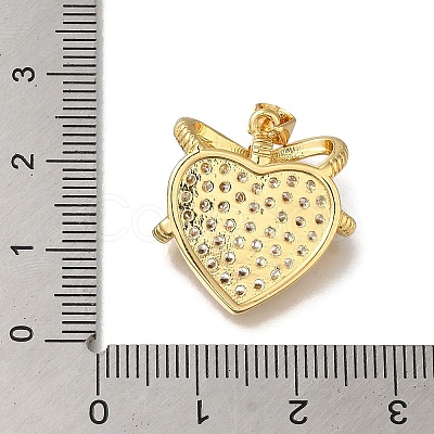 Rack Plating Brass Micro Pave Clear Cubic Zirconia Pendants KK-G500-24G-1