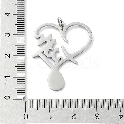 Non-Tarnish 304 Stainless Steel Pendants STAS-C097-62P-1