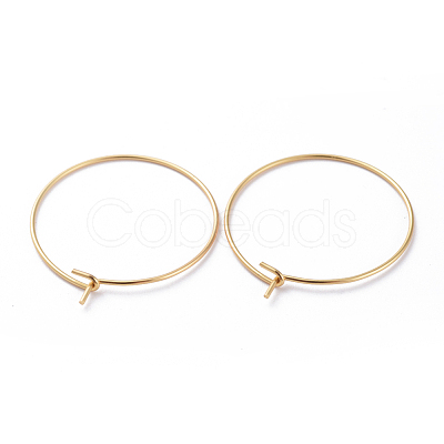 316 Surgical Stainless Steel Hoop Earring Findings STAS-J025-01C-G-1