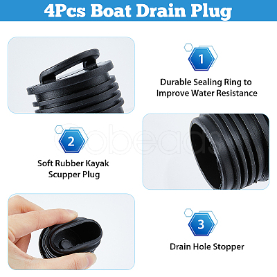 Rubber Kayak Scupper Plug AJEW-WH0504-64-1