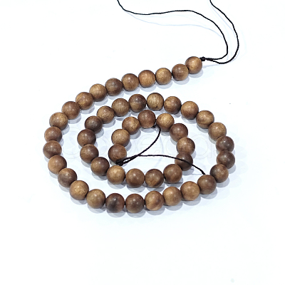 Natural Sandalwood Beads Strands WOOD-F008-02-B-1