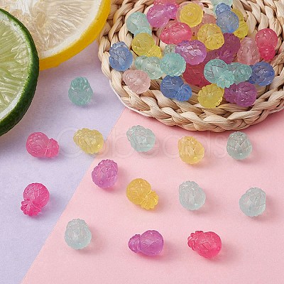 Transparent Frosted Acrylic Beads MACR-YW0002-13-1