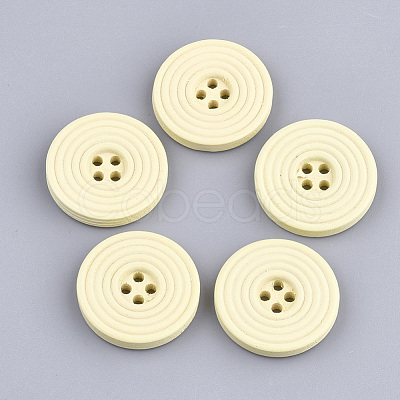 Painted Wooden Buttons WOOD-Q040-002H-1