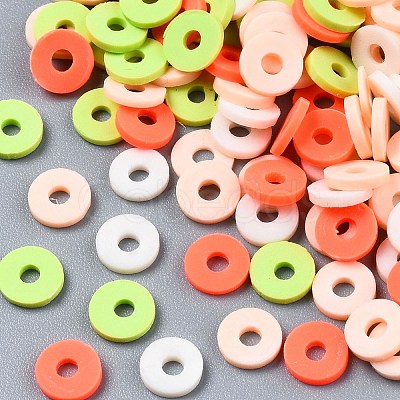 Handmade Polymer Clay Beads Strands CLAY-R089-6mm-T02B-52-1