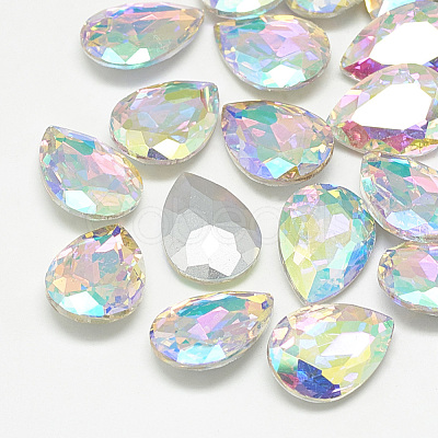 Pointed Back Glass Rhinestone Cabochons RGLA-T081-7x10mm-05-1