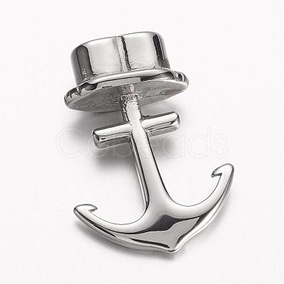 Non-Tarnish 304 Stainless Steel Anchor Hook Clasps STAS-D166-83P-1