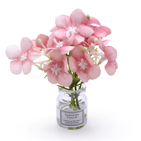 Mini Glass Vase with Artificial Flower Ornaments MIMO-PW0001-190B-1