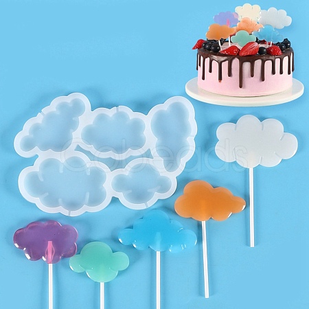 Cloud Shape Food Grade Silicone Lollipop Molds DIY-D069-20-1