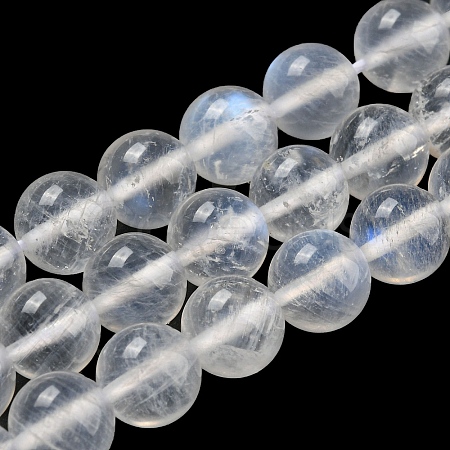 Natural Rainbow Moonstone Round Bead Strands G-M263-D-02A-1
