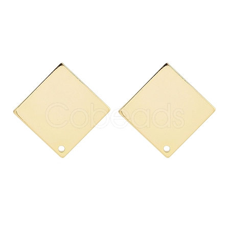 Brass Stud Earrings Findings EJEW-B063-04G-01-1