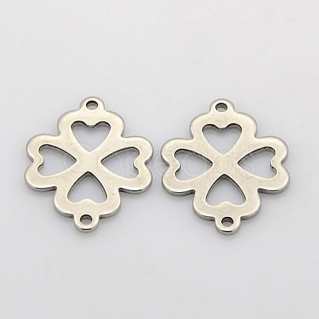 Tarnish Resistant Filigree Clover 304 Stainless Steel Links connectors STAS-N015-09-1