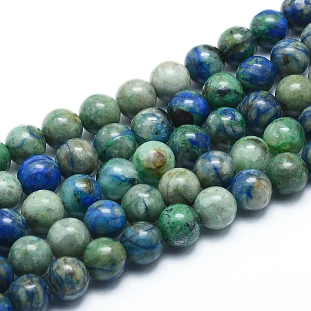Assembled Synthetic Chrysocolla and Lapis Lazuli Beads Strands G-G823-07-8mm-1