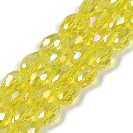 Transparent Electroplate Glass Beads Strands EGLA-N013-T10mm-B26-1