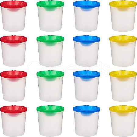 Children's No Spill Plastic Paint Cups AJEW-NB0001-73-1