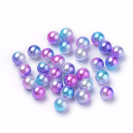 Rainbow Acrylic Imitation Pearl Beads OACR-R065-4mm-A06-1