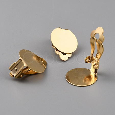 Brass Clip-on Earring Findings KK-L205-15G-1