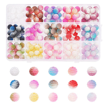 ARRICRAFT 195pcs 15 Colors Imitation Pearl Acrylic Beads OACR-AR0001-14-1