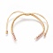 Nylon Cord Braided Bead Bracelets Making, with Brass Beads, Long-Lasting Plated, Real Rose Gold Plated, Wheat, 10-1/4 inch~11-5/8 inch(26~29.6cm)