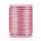 Polyester Cord, with Gold Metallic Cord, Chinese Knotting Cord, Pink, 1.5mm, about 4.37 yards(4m)/roll