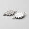 Alloy Crystal Rhinestone Connector Charms, Sun Links, Platinum, 15x21x2mm, Hole: 1.8mm