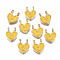 Alloy Enamel Charms, Cadmium Free & Lead Free, Heart with Initial Letters, Light Gold, Yellow, Letter.Z, 14.5x11.5x4.5mm, Hole: 2mm