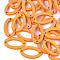 Painted Poplar Wood Links, Oval, Orange, 24.5x15x3mm, Hole: 1.4mm