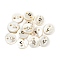 Freshwater Shell Buttons, Flat Round , Letter Q, 12x2mm, Hole: 1.6mm