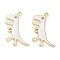 Rack Plating Alloy Enamel Pendants, Golden, Dinosaur Charm, White, 29.5x22x2mm, Hole: 2mm