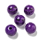 Printed Wood European Beads, Halloween Theme Beads, Round, Purple, 15.5~16mm, Hole: 4~4.5mm