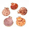 Electroplate Multicolor Sea Shell Pendants, with Iron Findings, Light Gold, Sienna, 33~54x28~48x7~11mm, Hole: 2mm