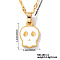 Cute Halloween Stainless Steel Skull Pendant Necklaces for Unisex, White, 15.75 inch(40cm)