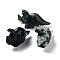 Natural Moss Agate Carved Healing Rhinoceros Figurines, Reiki Energy Stone Display Decorations, 70.5x21.5x38mm