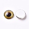 Glass Cabochons, Half Round/Dome with Animal Eye Pattern, Goldenrod, 19.9x6.3mm