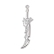 Tibetan Style Alloy Big Pendants, Platinum, Knife, 67x16x3mm, Hole: 3mm