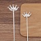 Ancient Style Alloy Hair Stick Finding, for DIY Jewelry Accessorie, Leaf, Silver, 120x27mm, 20pcs/set