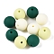 Rubberized Style Imitated Silicone Acrylic Beads, Round, Mixed Color, 13.5~14x13mm, Hole: 2mm