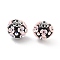 Handmade Indonesia Beads, with Alloy and Resin, Flower, Antique Silver, Pink, 18x19mm, Hole: 2mm