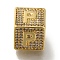 Brass Cubic Zirconia Beads, Letter P, Square, Letter P, 9.5x9.5x9.5mm, Hole: 6mm