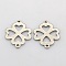 Tarnish Resistant Filigree Clover 304 Stainless Steel Links connectors, Stainless Steel Color, 21x16x1mm, Hole: 1mm