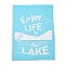 Olycraft Self-Adhesive Silk Screen Printing Stencil, for Painting on Wood, DIY Decoration T-Shirt Fabric, Turquoise, Word Enjoy LIFE by the LAKE, 19.5x14cm, 1pc/set