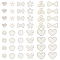 ARRICRAFT 48Pcs 12 Style Non Woven Fabric Ornament Accessories, with Rhinestone & Plastic Pearl, for DIY Clothes, Bag, Pants, Shoes Decoration, Mix-Shape, White, 18~30.5x19.5~36.5x2.5~6.5mm, 4pcs/style