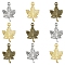 30Pcs 3 Colors Alloy Pendants, for Jewelry Making, Maple Leaf, 23x15x2mm, Hole: 1.5mm, 10pcs/color