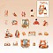 20Pcs PVC Self-Adhesive Coffee and People Stickers, for Suitcase, Skateboard, Refrigerator, Helmet, Mobile Phone Shell, DIY Photo Album Diary Scrapbook Decoration, Light Salmon, 85x85mm